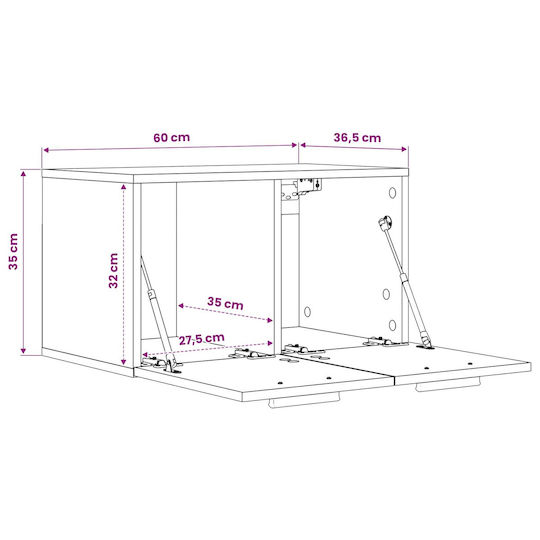 vidaXL Vanity Unit Without Sink W60xD36.5xH35cm Oak