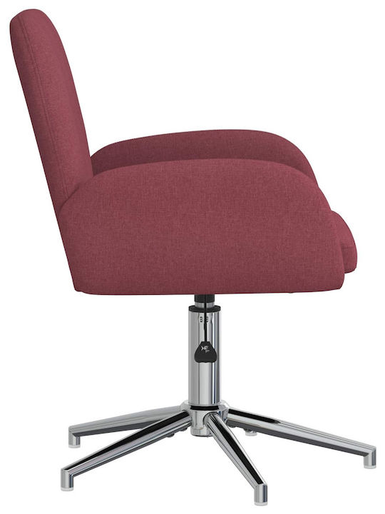 Swivel Visitor Chair with Arms in Red Colour 54x58x90cm