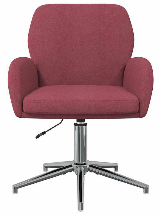 Swivel Visitor Chair with Arms in Red Colour 54x58x90cm