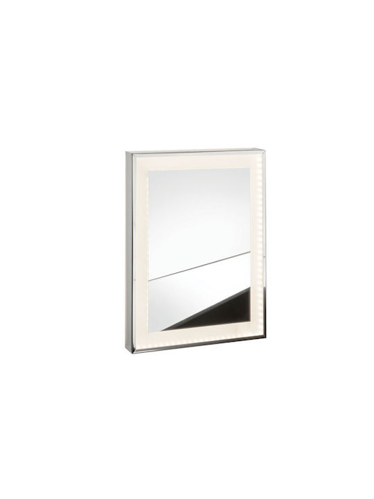 Karag Ld-cs Rectangular Bathroom Mirror Led made of Stainless Steel 50x70cm Gray