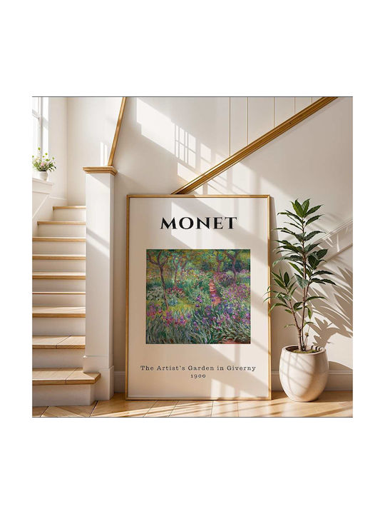 Poster Monet Artists Garden Art014 40cm X 50cm Brown Wooden Frame