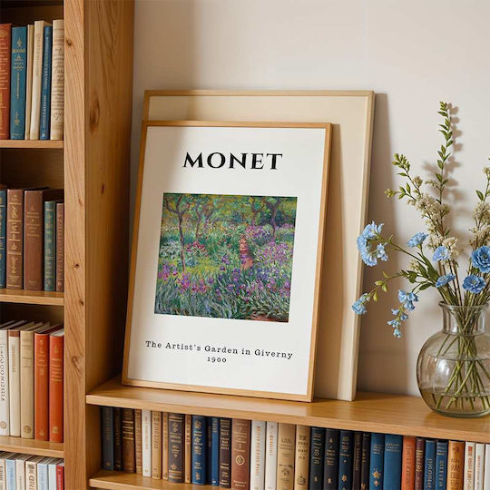 Poster Monet Artists Garden Art014 40cm X 50cm Brown Wooden Frame
