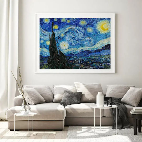 Poster Van Gogh Starry Night Art105 40cm X 50cm White Wooden Frame