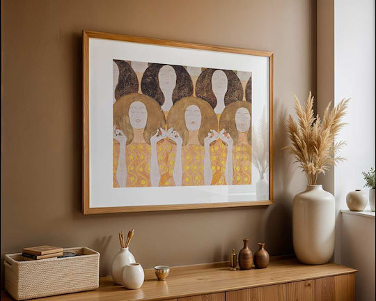 Poster Gustav Klimt Choir Angels Art149 40cm X 50cm Black Wooden Frame