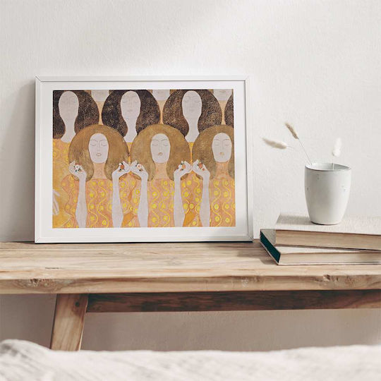 Poster Gustav Klimt Choir Angels Art149 40cm X 50cm Black Wooden Frame