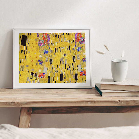 Poster Gustav Klimt Kiss Details Art148 40cm X 50cm White Wooden Frame