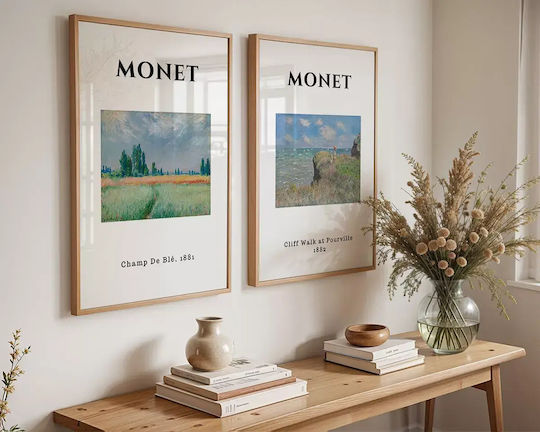 Poster Monet Champ De Ble Art010 40cm X 50cm Premium Μαύρο Ξύλινο Κάδρο-55258pd156881f55323