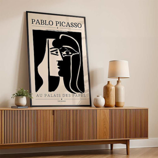 Poster Pablo Picasso Au Palais Des Papes Art077 40cm X 50cm Premium Black Wooden Frame