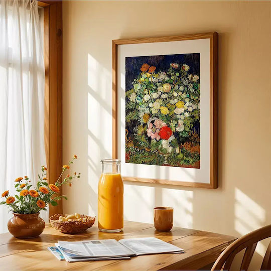 Poster Bouquet Flowers Art115 40cm X 50cm Black Wooden Frame