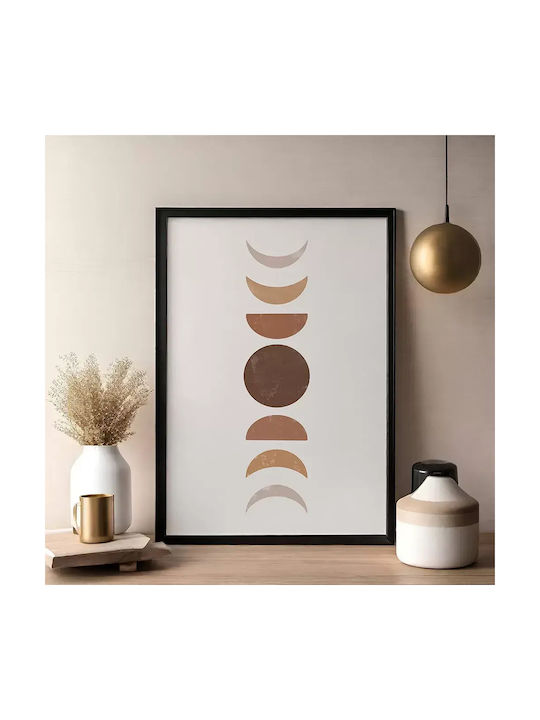 Poster Moon Geometry Pst178 40cm X 50cm Κορνίζα Καφέ Ξύλου 56155pd156622f63322