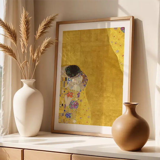 Poster Gustav Klimt Kiss Art155 40cm X 50cm Black Wooden Frame