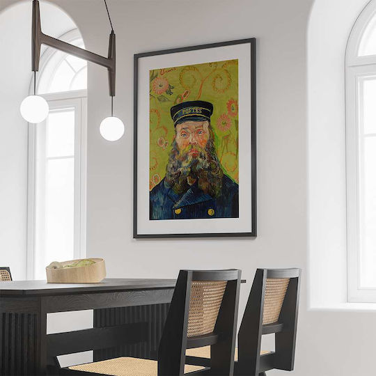 Poster Van Gogh Postman Art114 40cm X 50cm Premium Μαύρο Ξύλινο Κάδρο-56104pd156653f55323