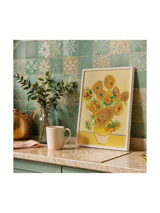 Poster Van Gogh Sunflowers Art116 40cm X 50cm Premium Black Wooden Frame