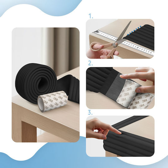 Sipo Ecke Schutz mit Aufkleber aus Schaumstoff Material in Schwarz Farbe 30x7.5cm
