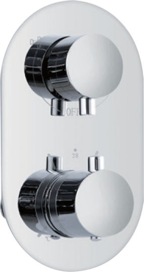 Vinci Built-in Mixer & Shower Head Set for Shower 2 Outlets Silver