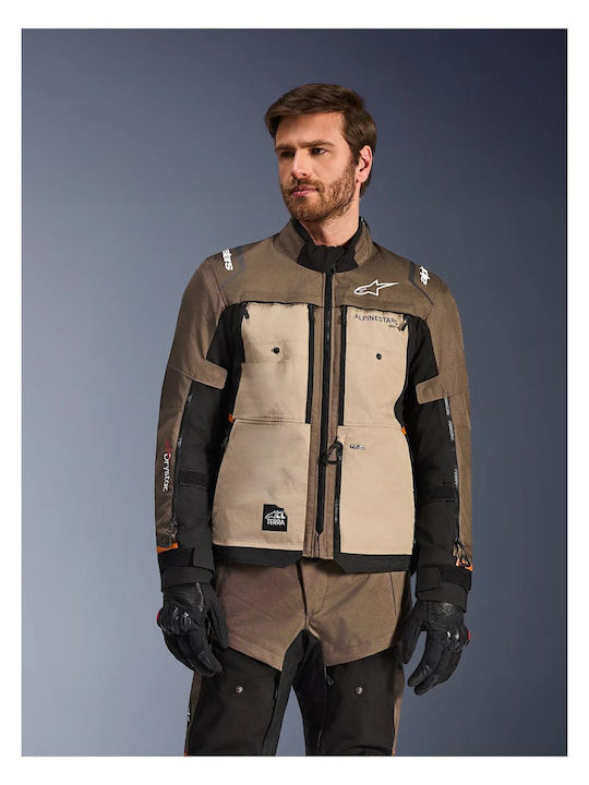 Alpinestars Cusco DS Χειμερινό Ανδρικό Μπουφάν Μηχανής Softshell Αδιάβροχο Walnut/Aluminum/Black