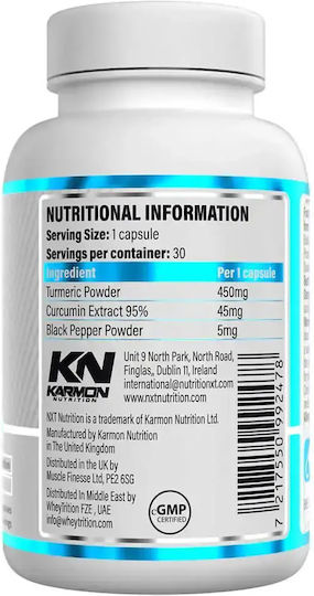 Nxt Nutrition Turmeric & Curcumin 450mg 30 Capsules