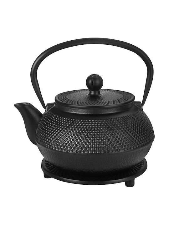 Kraft & Dele Ceainic cu Filtru din Fontă Negru