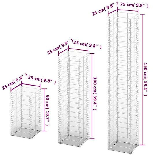 vidaXL Garden Fencing Material 3pcs Silver