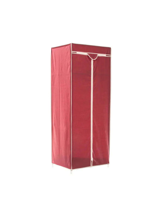 Intradedepo Платена Гардероба с Цип и Рафтове в Червен Цвят 60x45x150cm