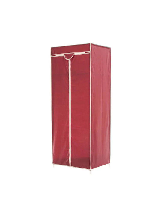 Intradedepo Платена Гардероба с Цип и Рафтове в Червен Цвят 60x45x150cm