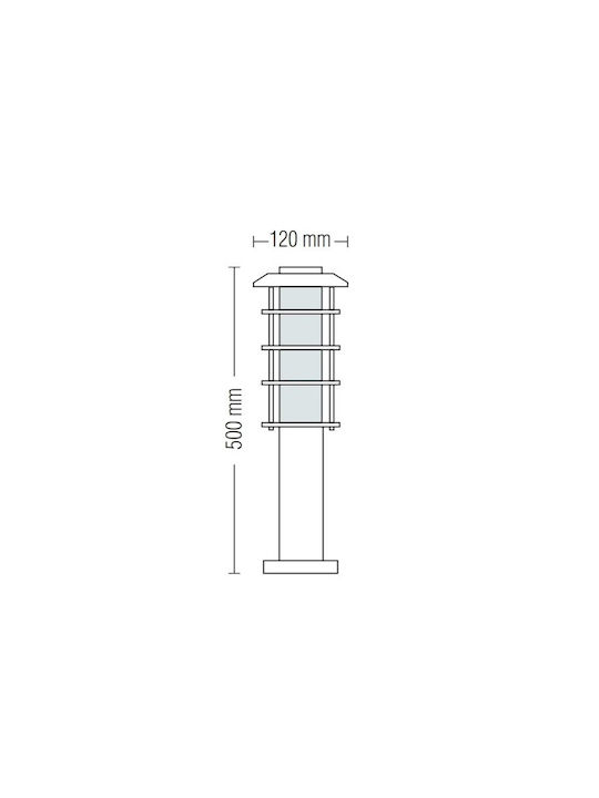 Horoz Electric Outdoor Floor Lamp Small Post IP44 for E27 Silver