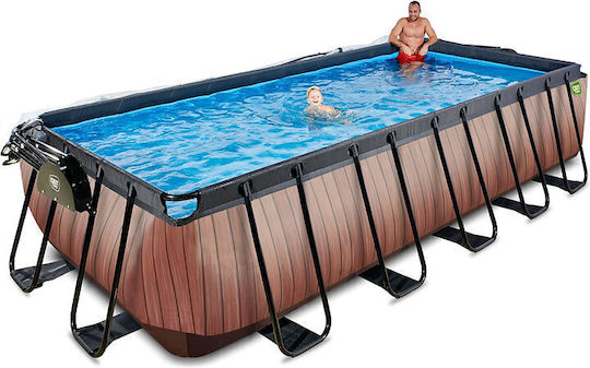 Exit Toys Πισίνα PVC με Μεταλλικό Σκελετό 540x122x122εκ. Καφέ