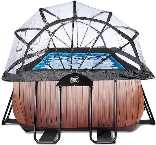Exit Toys Πισίνα PVC με Μεταλλικό Σκελετό 540x122x122εκ. Καφέ