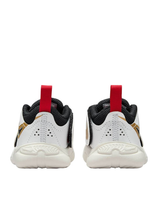 Team Hustle D 11 Kids Sports Shoes Basketball with Hoop & Loop Closure White