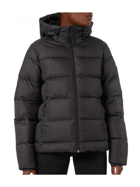 Active Kurz Damen Puffer Jacke für Winter Schwarz
