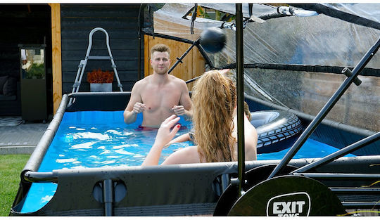Exit Toys PVC Swimming Pool with Metallic Frame 400x200x100cm Black