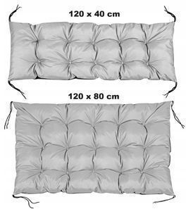 AIO Factory Waterproof Bench Cushion for Pallet with Backrest Light Grey 120x120cm