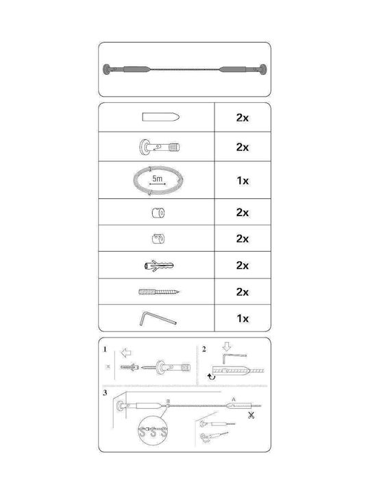 Ausziehbare Metallische Vorhangstange Einzeln 100-500cm Silber