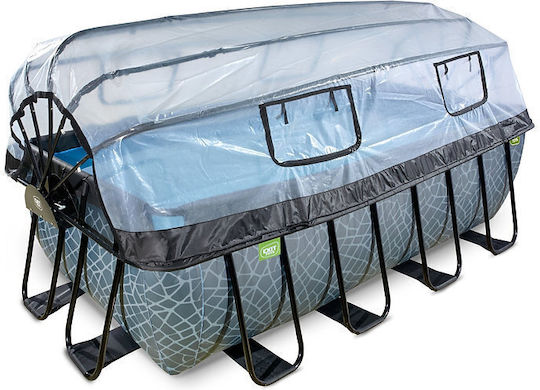 Exit Toys Πισίνα PVC με Μεταλλικό Σκελετό 400x200x122εκ. Γκρι