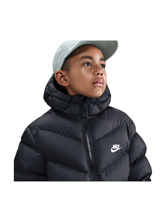 Sportswear Kids Sports Long Jacket with Hood Black