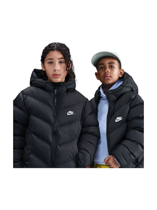 Sportswear Kids Sports Long Jacket with Hood Black