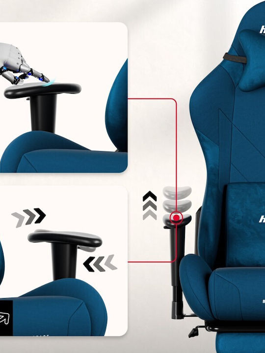 Huzaro Force 5.7 Fabric Gaming Chair with RGB Lighting and Footstool Blue