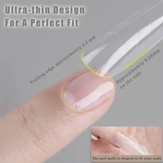 Sandwich Nail Dual Forms Διάφανο Αμυγδαλωτό Σχήμα 240τμχ