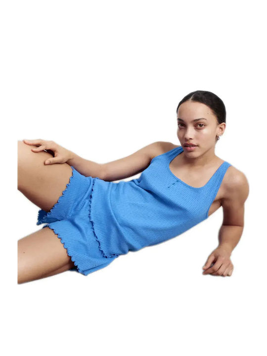 Triumph Summer Cotton Women's Pyjama Shorts Royal Blue Mix & Match