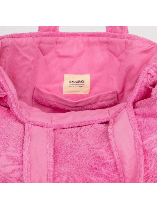Sun of a Beach Terrycloth Pink Beach Bag