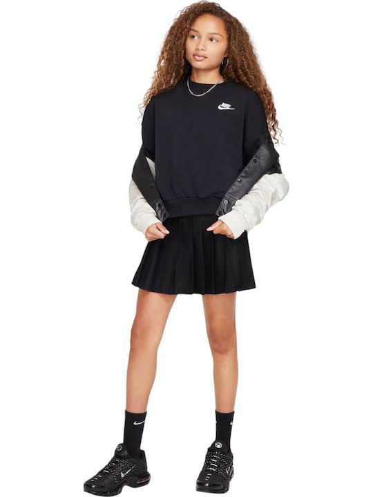 Fleece Παιδικό Φούτερ Μαύρο Sportswear Club
