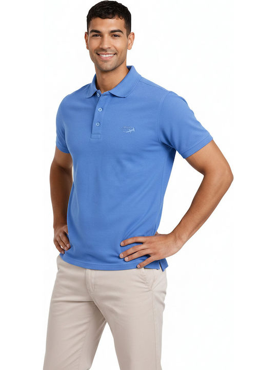 Polo Herrenbluse Kurzarm Hellblaue