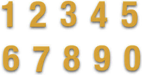 Placă cu Număr 3 în Auriu Culoare 400405