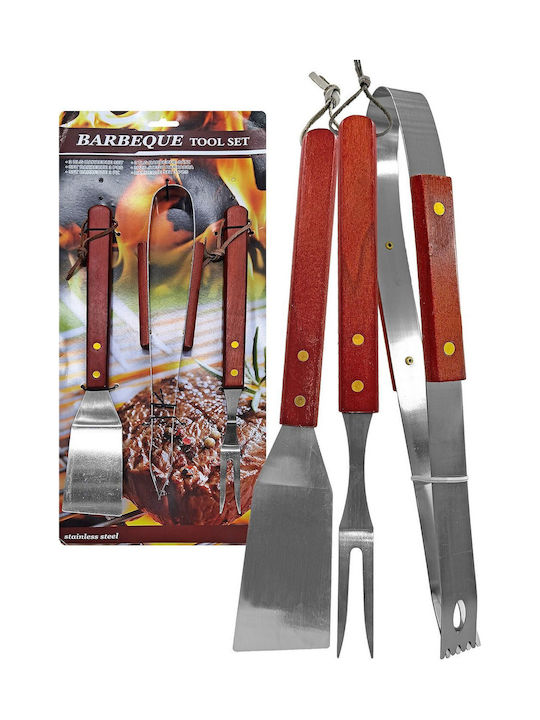 HOMie Set von 3 BBQ-Werkzeugen mit Spatel, Tranchiergabel und Zange 81-1078