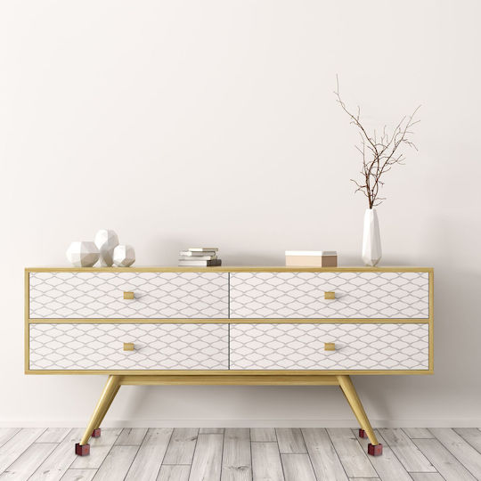 Relaxdays Picior de Mobilier din Lemn 4 Buc 9.4x9.4x9.4cm Roșu