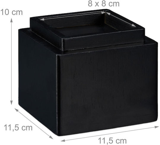 Relaxdays Picior de Mobilier din Lemn 4 Buc 10x11.5x11.5cm Negru