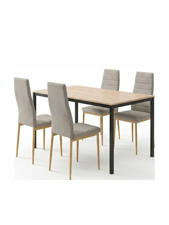 Τραπεζαρία Parker με 4 Καρέκλες 120x75εκ.