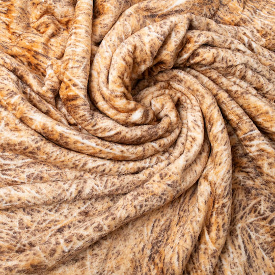 Cotton Market Fleece Blanket Super Double 220x240cm Straw Blade