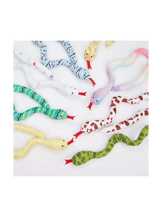 Plush Cat Toy Snake White Multicolored Marks 52cm