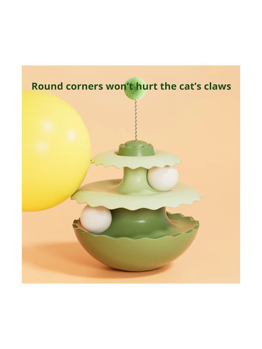 Interactive Cat Toy Rotating Balls Green 24x14cm